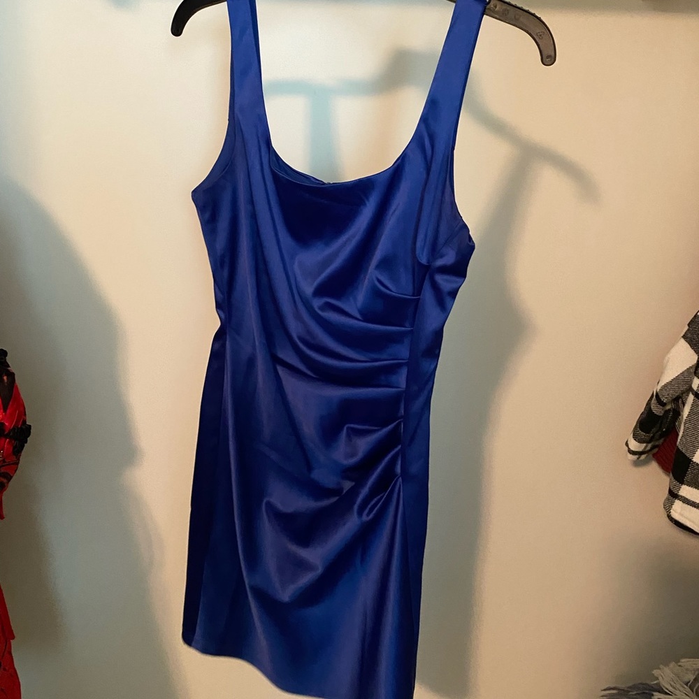 Blue formal dress- silky material- size 3